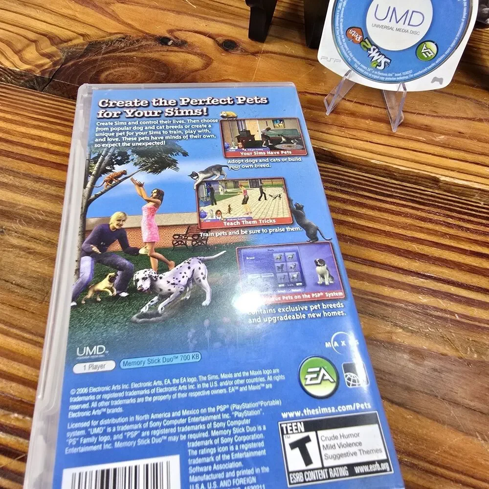 PSP Game Sims 2 Pets Complete Tested Minty Disc